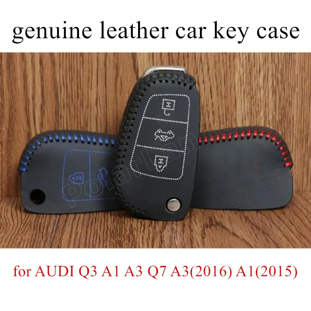 Only Red best price sale Car key cover car case Hand sewing styling Genuine leather fit for AUDI Q5 A4(2016) Q5(2016) | Автомобили и