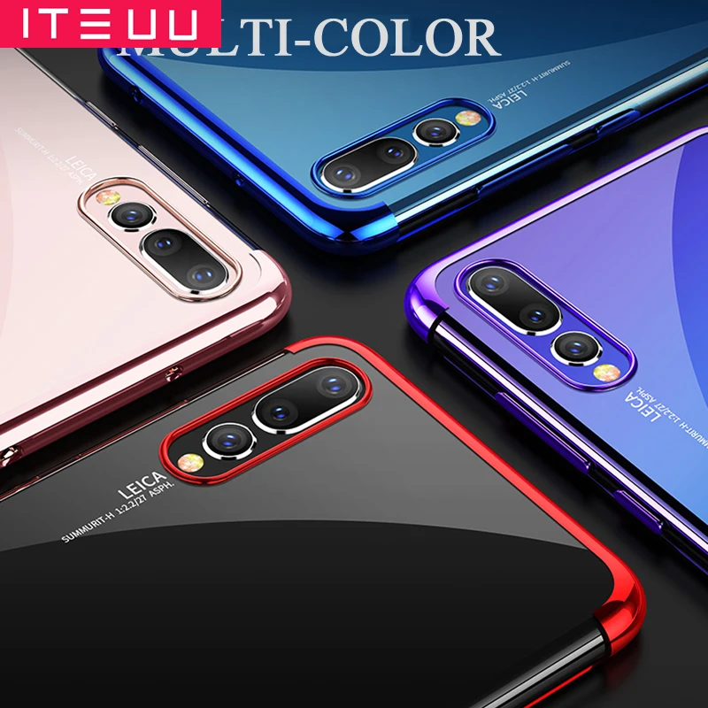 ITEUU ТПУ прозрачный гальванический чехол для телефона huawei P20 PRO Чехлы мягкая