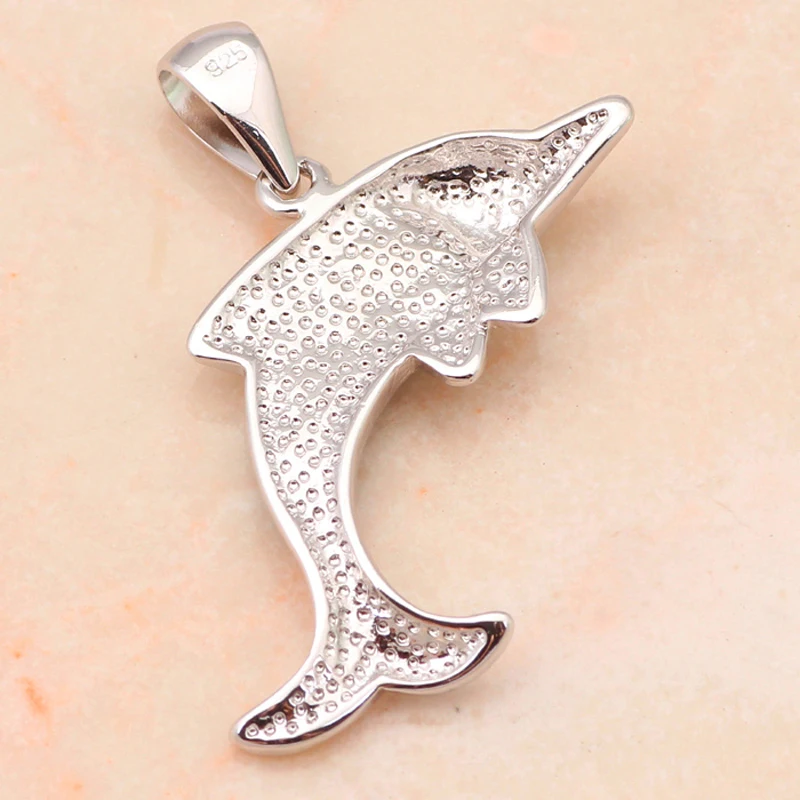 Новый Дельфин в форме животного дизайн синий огненный опал штамп Серебряный