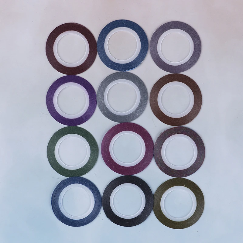 

12 Rolls 1mm Nail Art Adhesive Striping Tape Line Decals Sticker Decoration Wholesale