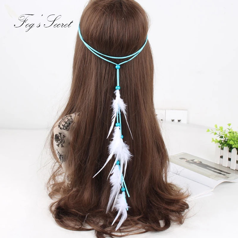 Птицы Перо парики женские аксессуары для волос богемные Экзотические ручной