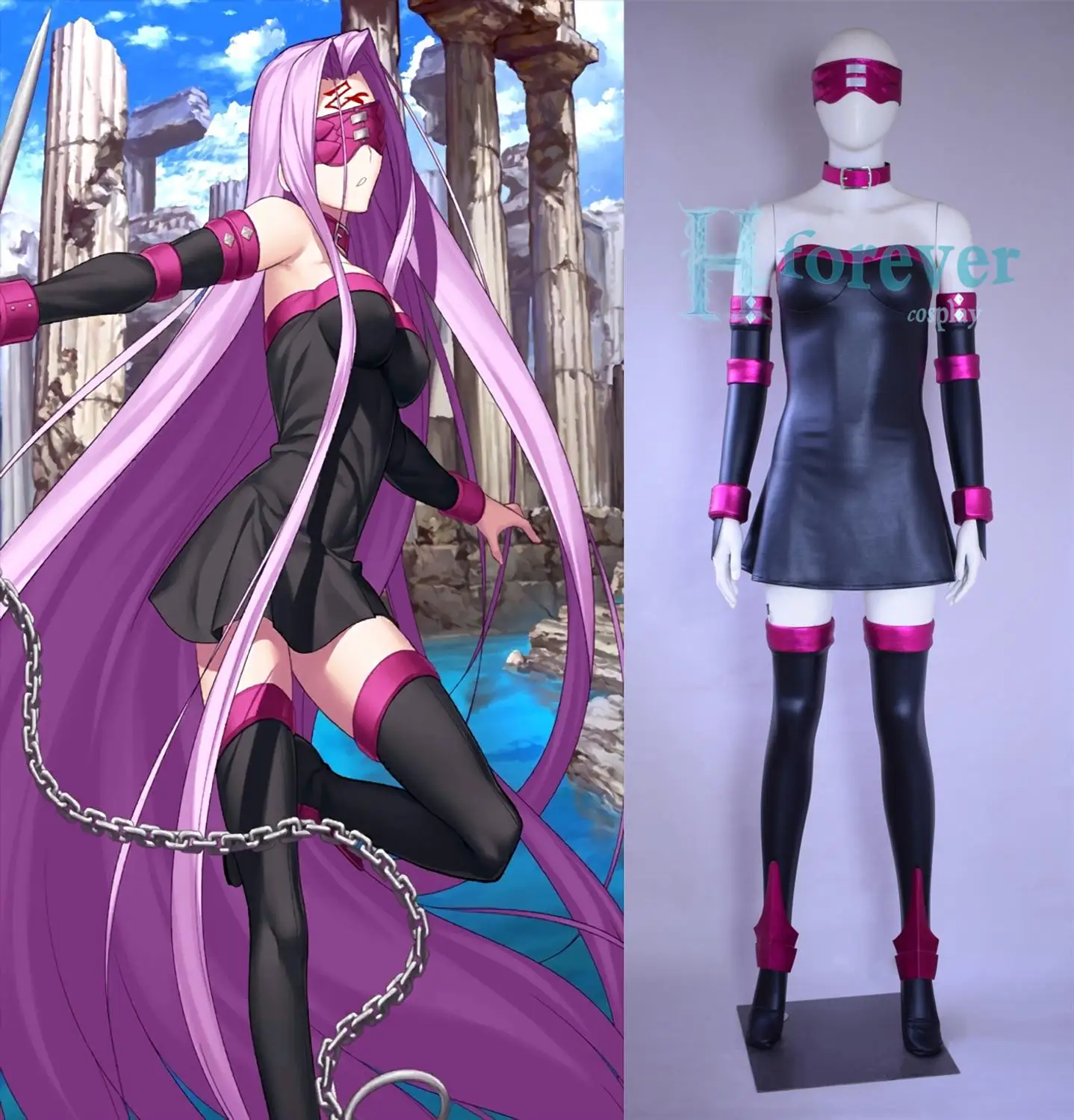 [На заказ] Аниме! Fate/Grand Order Medusa кожаная одежда пикантное платье униформа костюм