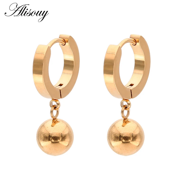 EW0053-1 Rose Gold Alisouy, 2 шт., маленький золотого цвета, серьги-кольца для женщин, минималистичный пирсинг для ушей, серьги Huggie, серьги с подвеской в виде сердца - Окраска металла: EW0053-1 Rose Gold