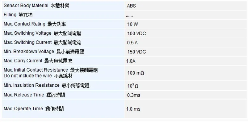 5 шт./лот GPS-14A геркон пластиковый тип нормально открытый магнитный переключатель антивибрационный