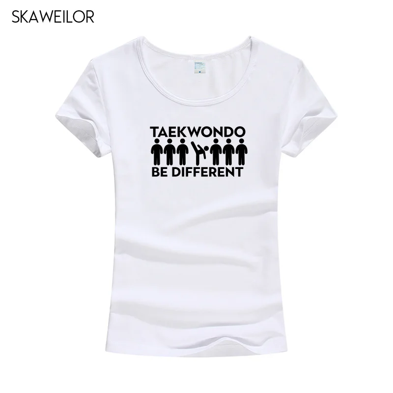 Женская футболка с коротким рукавом Taekwondo Be Different хлопковая Футболка забавным