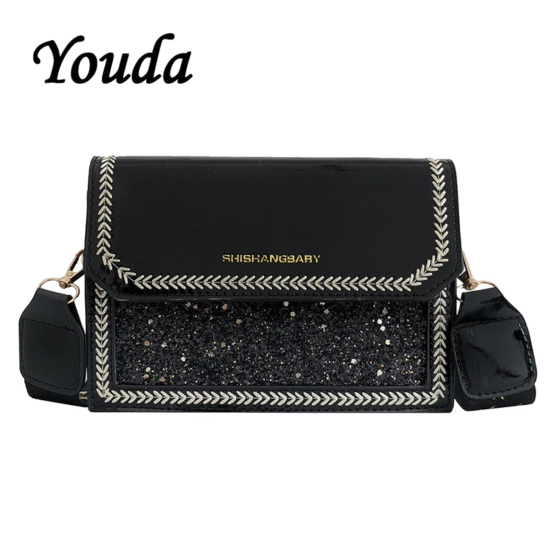 Youda New Broadband Crossbody Bag Female Korean Style All-matching Shoulder Bags Fashion Casual Women Sequin Simple Tote | Багаж и сумки