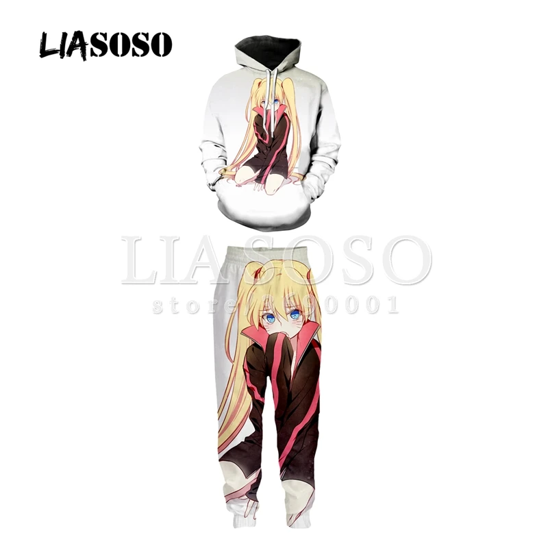 LIASOSO 3d принт унисекс Наруто Какаши Shikamaru Нара Толстовка толстовки с капюшоном мотобрюки пот брюки для девочек Jogger брюки костюмы X1997