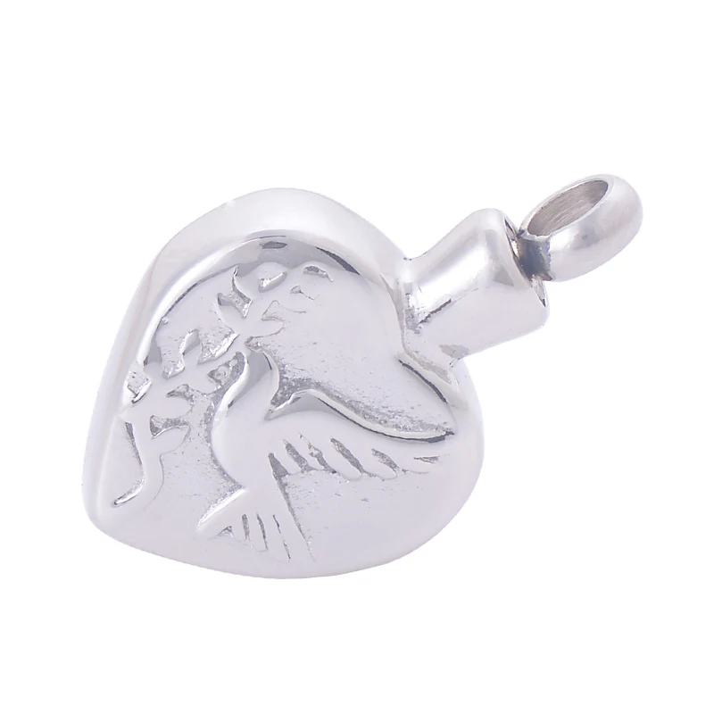 Ожерелье с подвеской в форме сердца из нержавеющей стали надписью Peace Dove