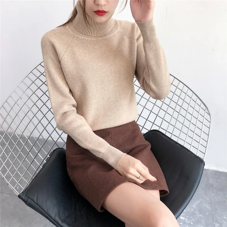 High Quality Thick Warm Turtleneck Sweater Women 2018 Autumn Winter Knitted Femme Pull Elastic Soft Pullover Solid | Женская одежда