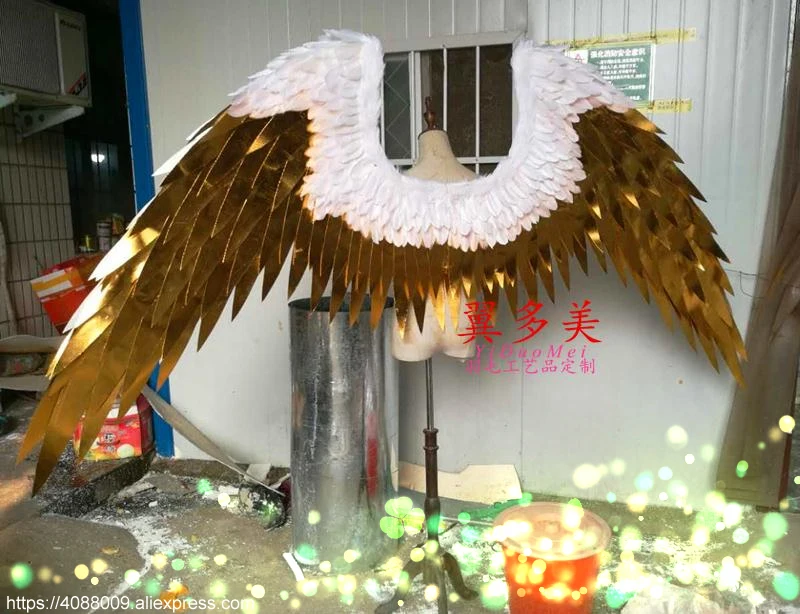 Игровой реквизит для взрослых большого размера золотые черные белые крылья