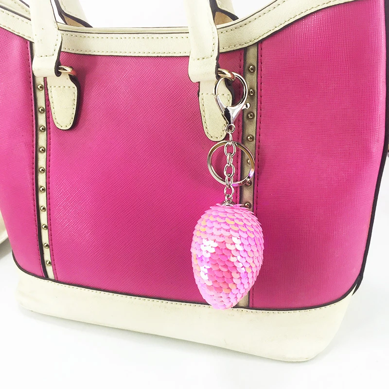 Блестки брелок креативный овальный шар яйцо кулон дамы багаж автомобиля