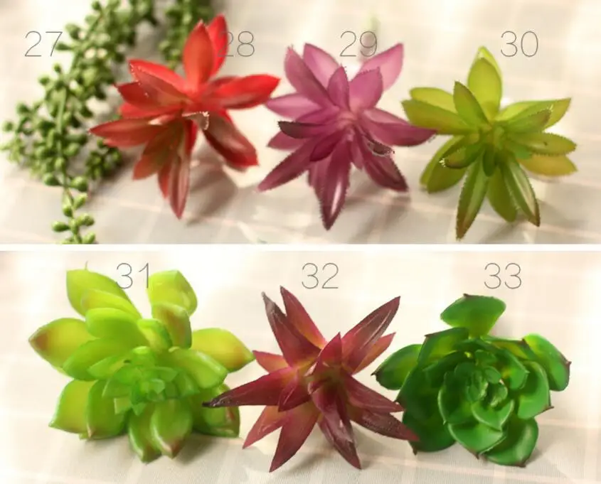 10 шт Красочные Искусственные пластиковые ПВХ суккуленты растения Цветок для