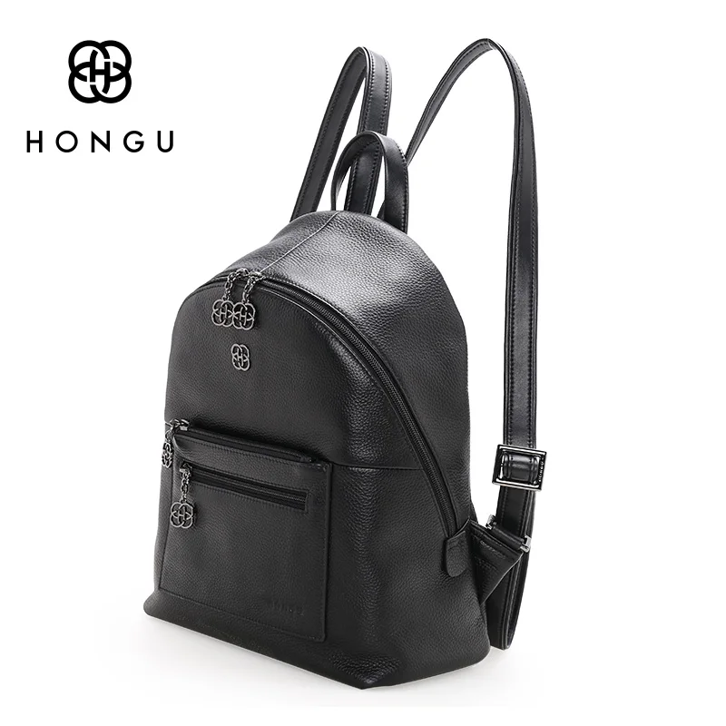 HONG Модный женский рюкзак из натуральной коровьей кожи сумка через плечо для