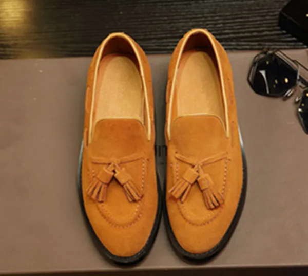 Men Handmade Fashion Tassel Loafers Shoes Gentleman Luxury Suede Casual Stress Brand Dress Party Size 37-45 | Обувь