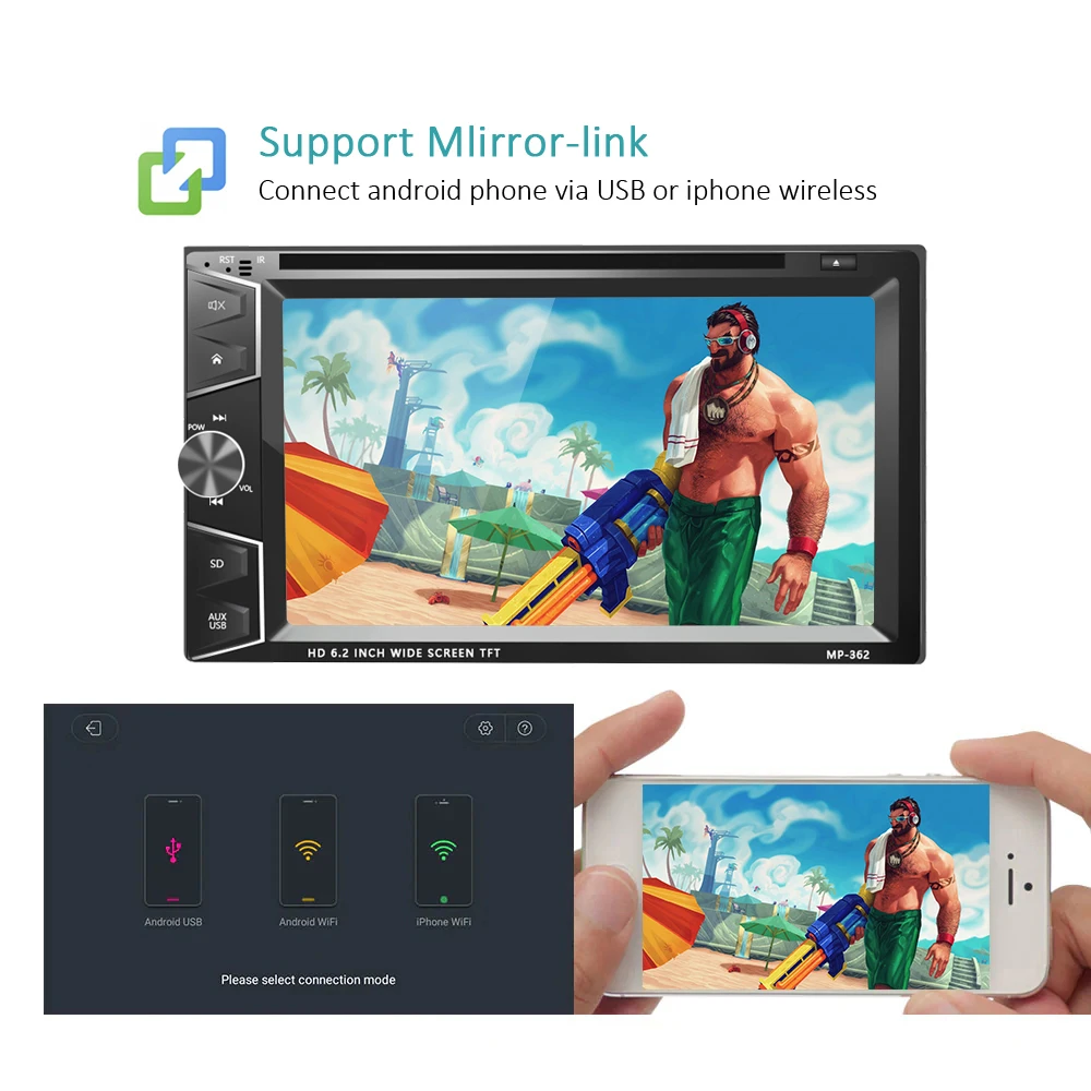 Автомагнитола AMPrime 2 din Android DVD/CD четырехъядерный Bluetooth Автомобильный