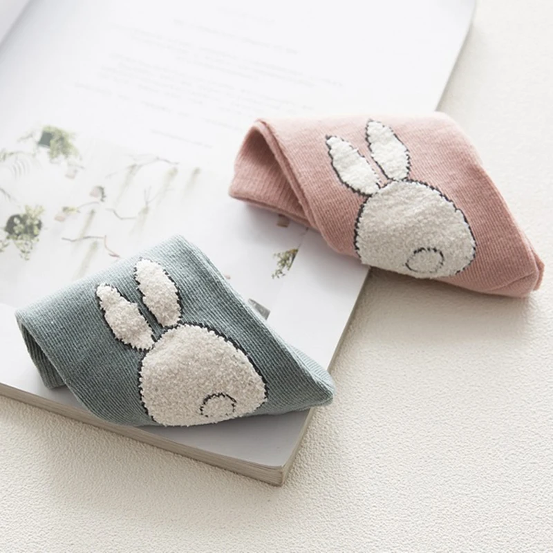 2018 осенне-зимние вязаные носки для малышей с героями мультфильмов хлопковые до