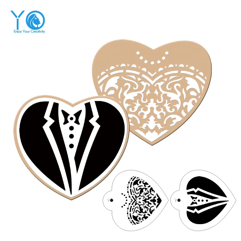 3 шт./лот печенья жениха и невесты трафареты печенье форма для просеиватель