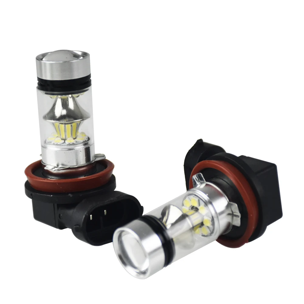 2 шт. автомобильные лампы H8 H11 100W 20 SMD яркие супер белые 12 В 24 6000k|Передние LED-фары для