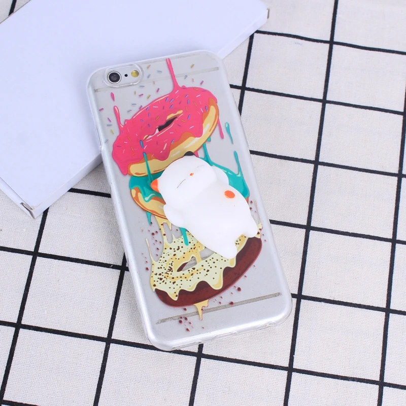 Мягкий чехол для телефона iPhone 5S 6 6S 3D милый мягкий силиконовый с пандой и кошкой 5 se