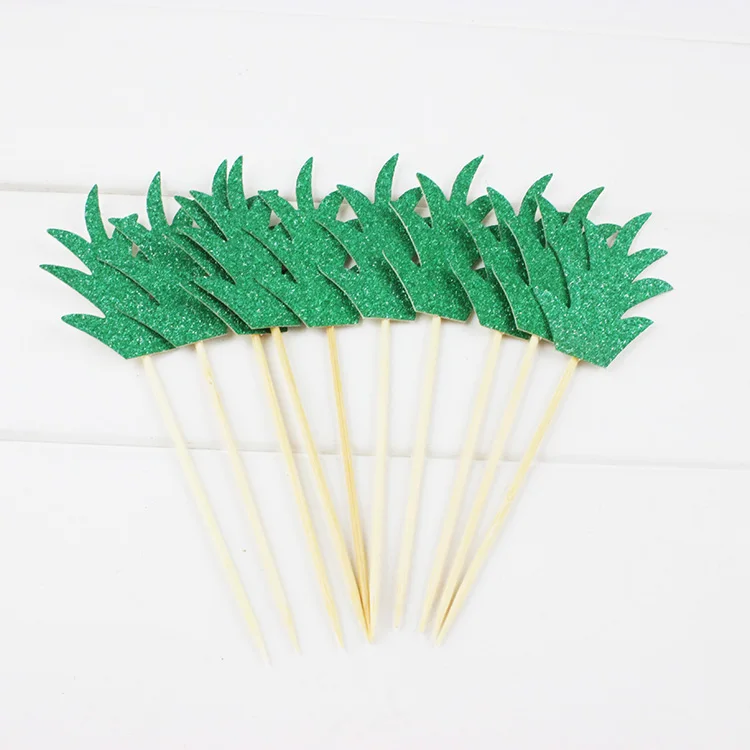 cake topper 10pcs 8 шт. розовое золото одноразовой посуды ананас Бумага пластины для свадьбы детских празднований дня рождения Для летних вечеринок Поставки декораций - Цвет: cake topper 10pcs