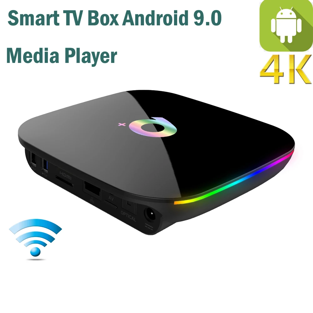 ТВ приставка Android 9,0 ТВ 4K HD Смарт медиаплеер Wi-Fi HDMI Android ТВ приставка USB 3,0 беспроводной 2,4 ГГц USB ключ Быстрая приставка