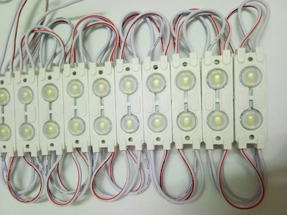 100 шт. 1 Вт Светодиодный Инжекционный модуль с объективом 2smd SMD5630/5730 DC12v уличный для