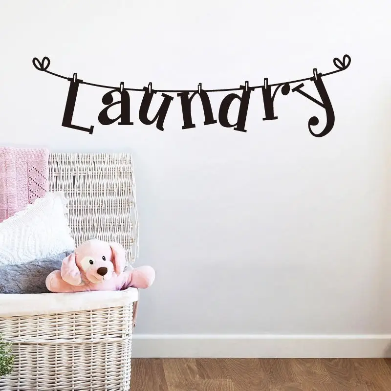 Виниловая настенная наклейка для прачечной знаки белья наклейки туалета