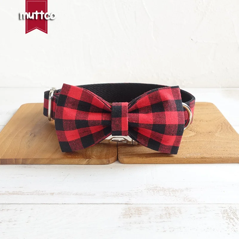 10 шт./лот MUTTCO поводок для собаки удобно гулять собака красный черный клетчатый