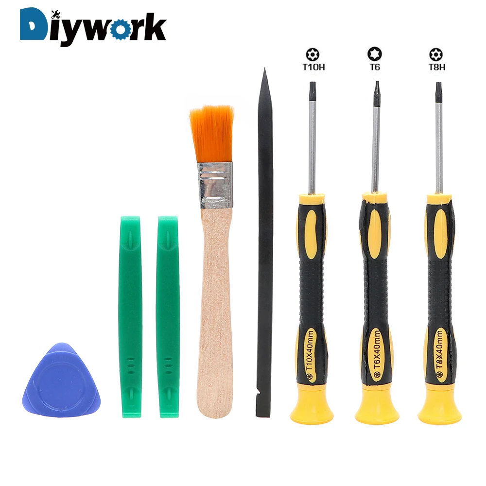 DIYWORK 8 шт./компл. отвертка Torx T8 T6 T10 H35 инструментов Съемник элементов набор инструментов для ремонта отвертка инструменты для открытия Набор для Xbox One Xbox 360 PS3 PS4