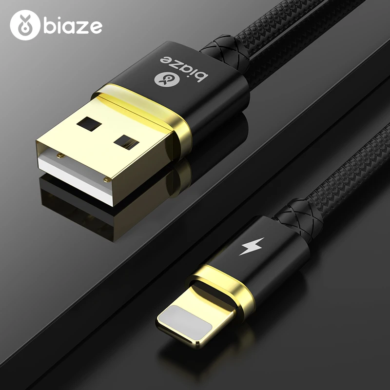 USB кабель Biaze 1,2 м для iPhone X XS MAX XR 8 7 6 5 6s S plus, кабель для быстрой зарядки, зарядное устройство для мобильного телефона, usb-кабель для передачи данных