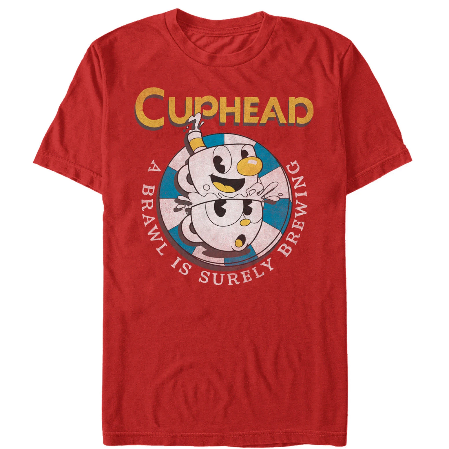 Cuphead Brawl is Brewing Мужская графическая футболка harajuku Лето 2018 футболка|Мужские