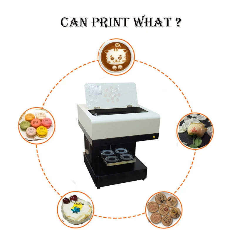 

lxhcoody 4 Cup Automatic Latte Art Coffee Drinks Printer Food Cake Biscuits Flower Cappuccino printing machine With Edible ink