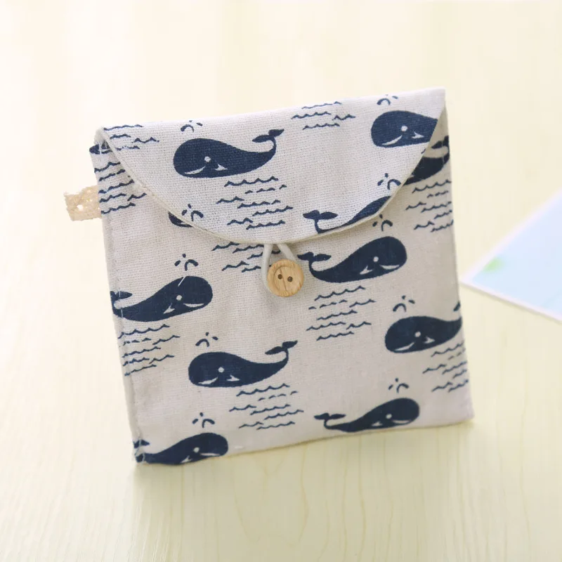 Whale Подгузник для девочек, гигиеническая салфетка, сумка для хранения, холст, гигиенические прокладки, посылка, сумки, портмоне, органайзер для ювелирных изделий, сумка для кредитных карт, чехол - Цвет: Whale