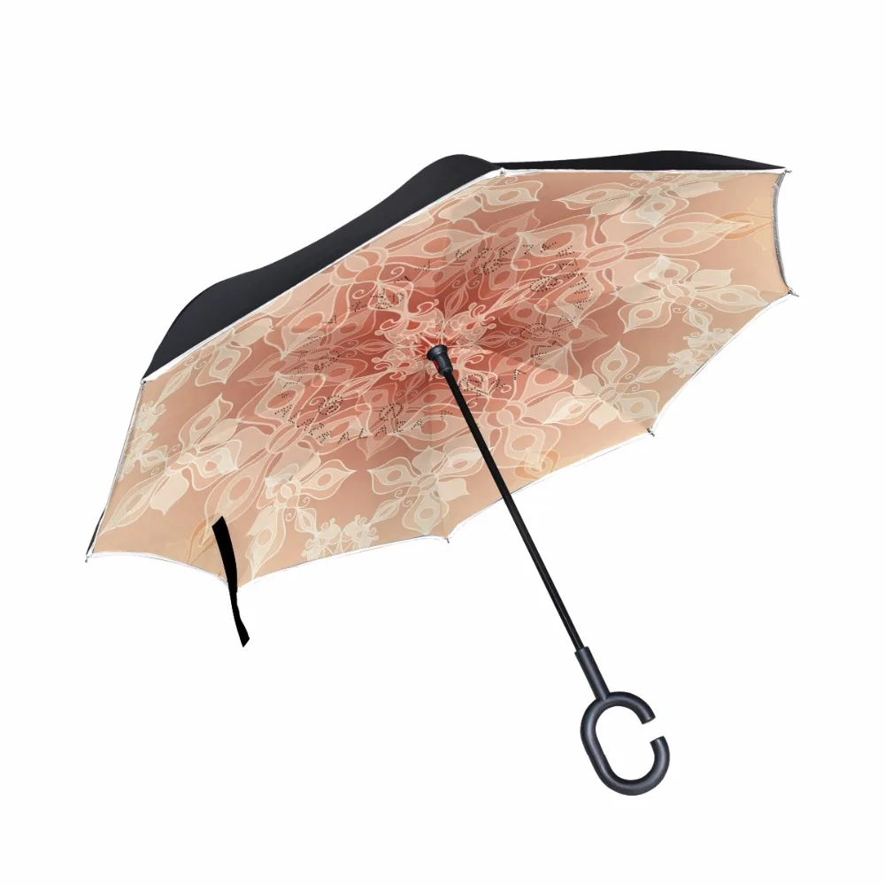 Концентрический Цветочный зонтик заднего вида ветрозащитный двухслойный