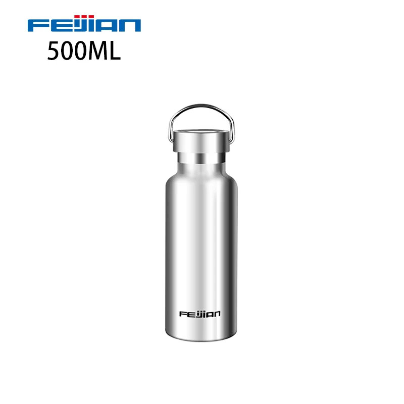 500ml Feijian, спортивный термос, бутылка из нержавеющей стали, изолированная, для улицы, бутылка для питьевой воды, вакуумная колба, для путешествий, чайник, шейкер - Цвет: 500ml