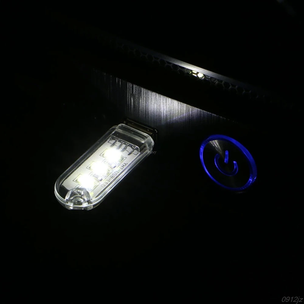 Портативный брелок 3 светодиодный Белый Ночник светильник USB мощность u диск