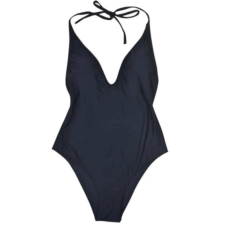 Сексуальный белый купальник с глубоким v образным вырезом и открытой спиной