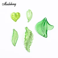 acrylic green leaves beads for jewelry making 5 style transparent earring pendant necklace bracelet diy beads crafts accessories