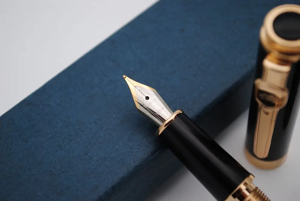 JINHAO античная серебряная китайская перьевая ручка счастливый дракон рельеф