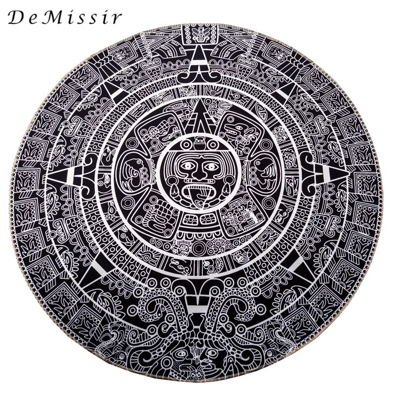 Круглый ковер DeMissir Mayan Totem диаметр 60 ~ 180/200 см большой пол для гостиной