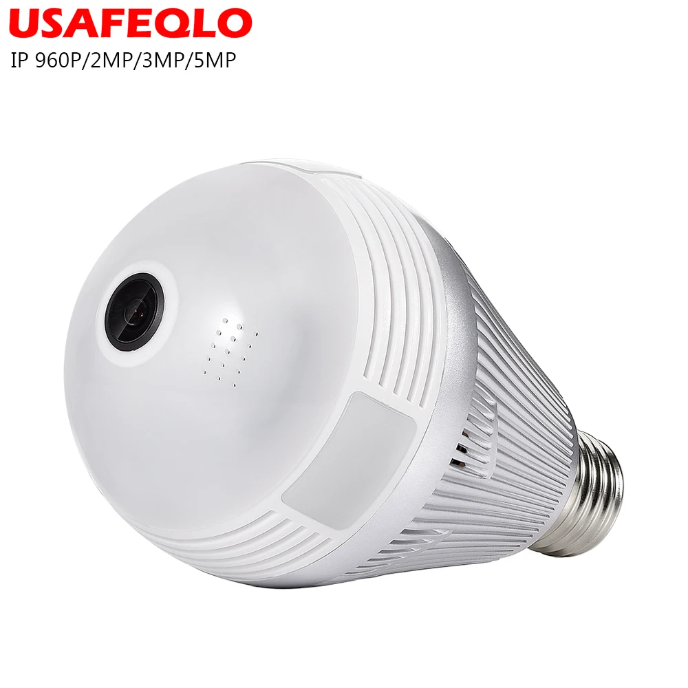 Лампа светодиодный светильник wifi ip-камера Wi-Fi рыбий глаз 960 P/3MP/5MP 360 градусов CCTV VR камера Домашняя безопасность WiFi камера панорамная камера