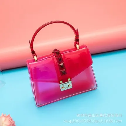 Красный Sac прозрачный Femme Nouveau сумка через плечо прозрачная сумка желе маленькая сумка в форме раковины сумочка цвет столкновения сумки на плечо - Цвет: Красный