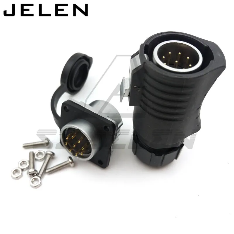 XHE20, водонепроницаемый электрический разъем, IP67, 9-контактный автомобильный водонепроницаемый разъем, Штекерный и гнездовой разъемы