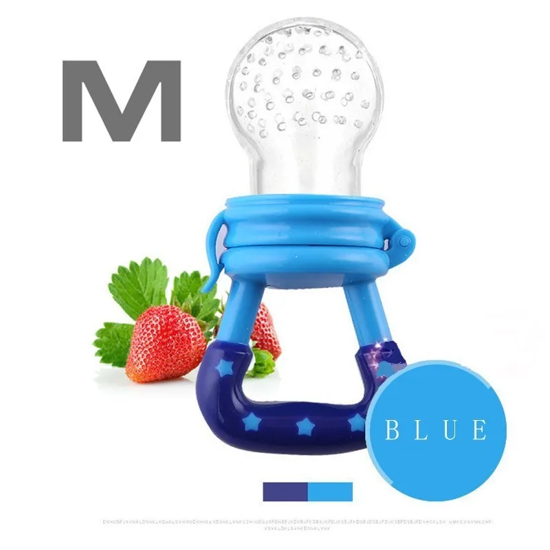 Blue M Силиконовая детская соска; соска для младенцев; соска для малышей; соска для кормления фруктов - Цвет: Blue M