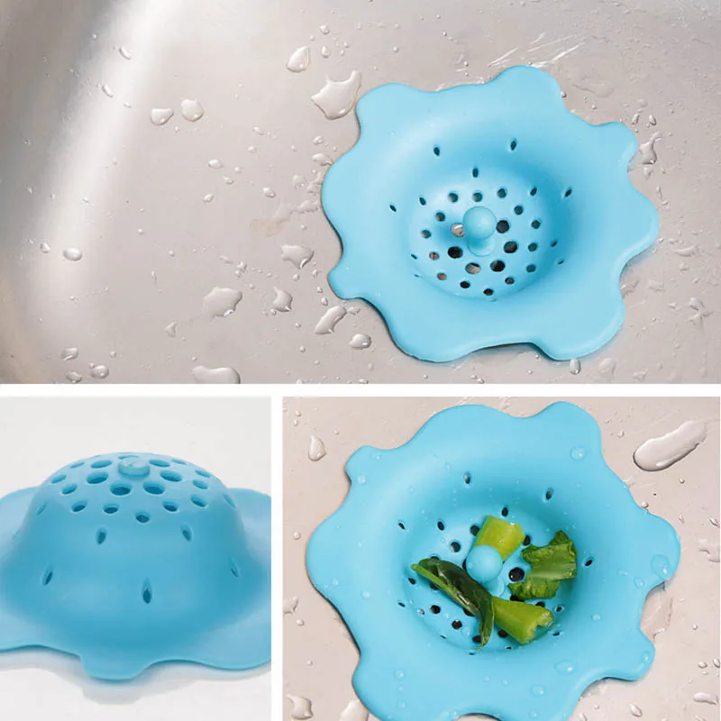 Candy Color Kitchen Flower Shaped Sink Water Filter Strainer Wash Drain Outfall Cover Rabbish Stopper Useful Equipment | Дом и сад