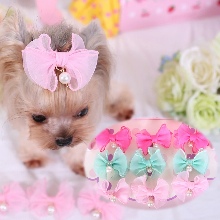 Йоркширский Терьер И пудель аксессуары для волос искусственные волосы маленькие