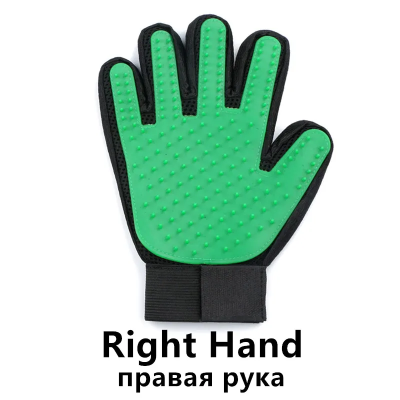 Green Right Горячая стрижка кошек и собак щетка перчатка щетка для волос для домашних животных Расческа Щетка для котенка щенка Массажная щетка для мытья Перчатка для животных кошек собак - Цвет: Green Right