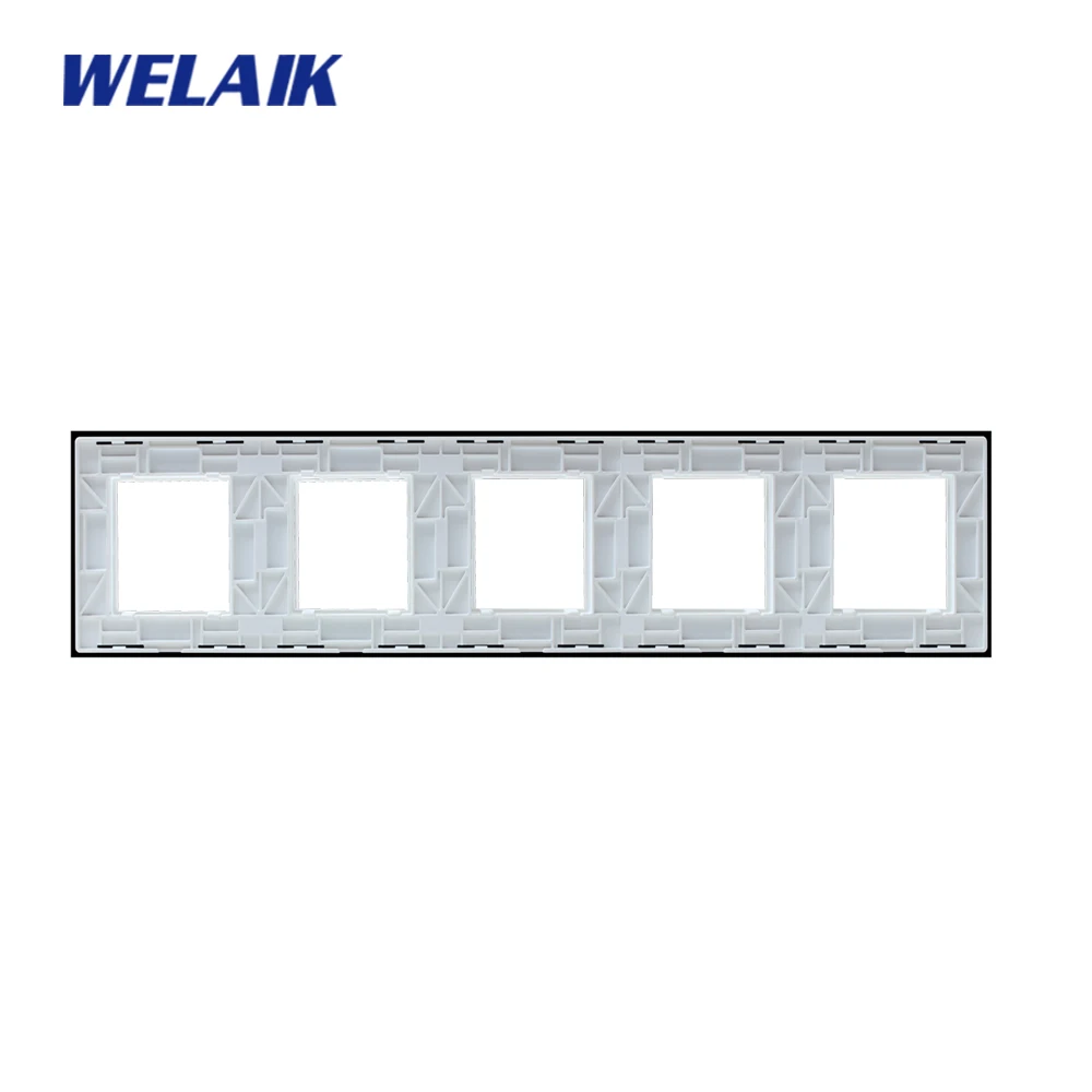 Welaik сенсорный выключатель Комплектующие для самостоятельной сборки Стекло Панель только стене выключатель черный, белый цвет кристалл Стекло Панель квадратное отверстие a3888w1/B1