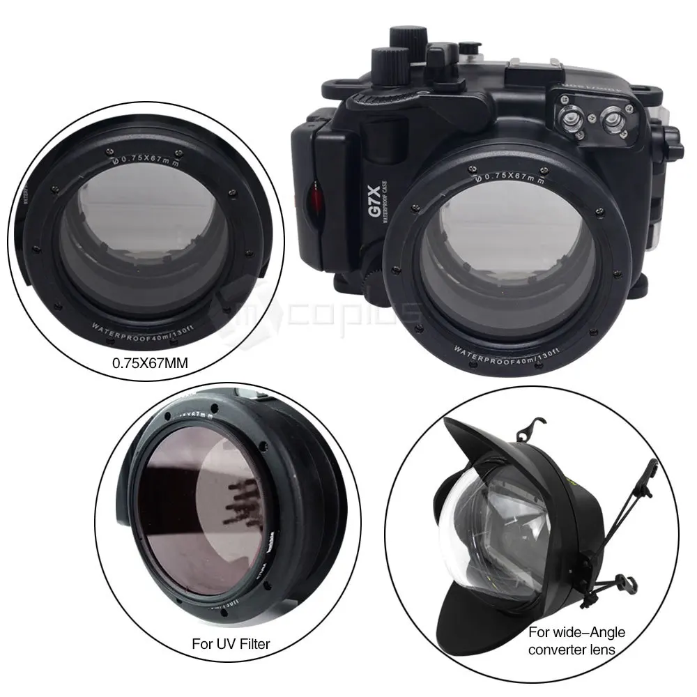 Mcoplus 40 м/130 футов подводный водонепроницаемый корпус чехол для Canon Powershot G7X с точной сигнализацией зуммер оборудования как WP-DC54