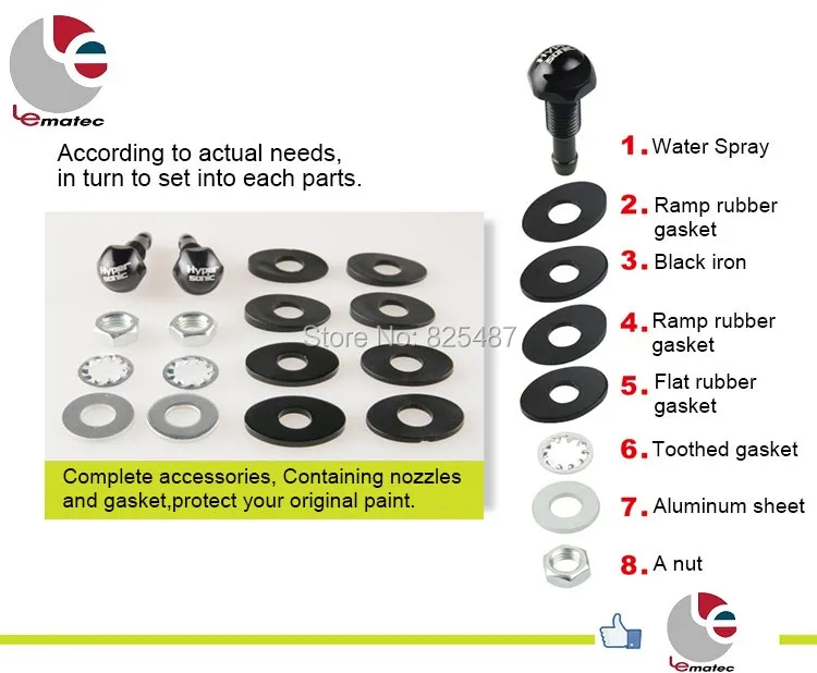 1 пара форсунок для распыления воды универсальное украшение внешней части